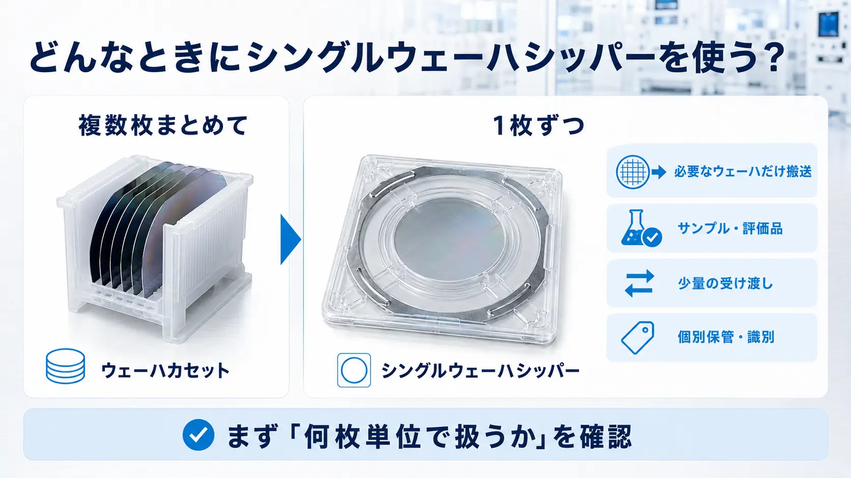 どんなときにシングルウェーハシッパーを使う？