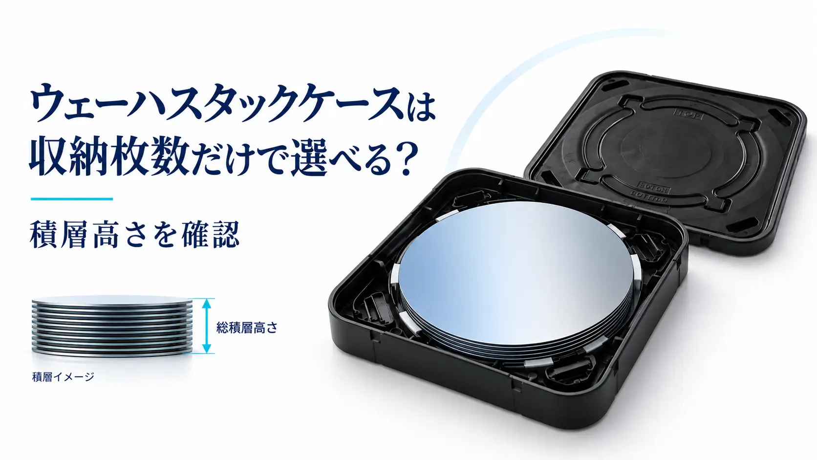 ウェーハスタックケースは収納枚数だけで選べる？積層高さを確認