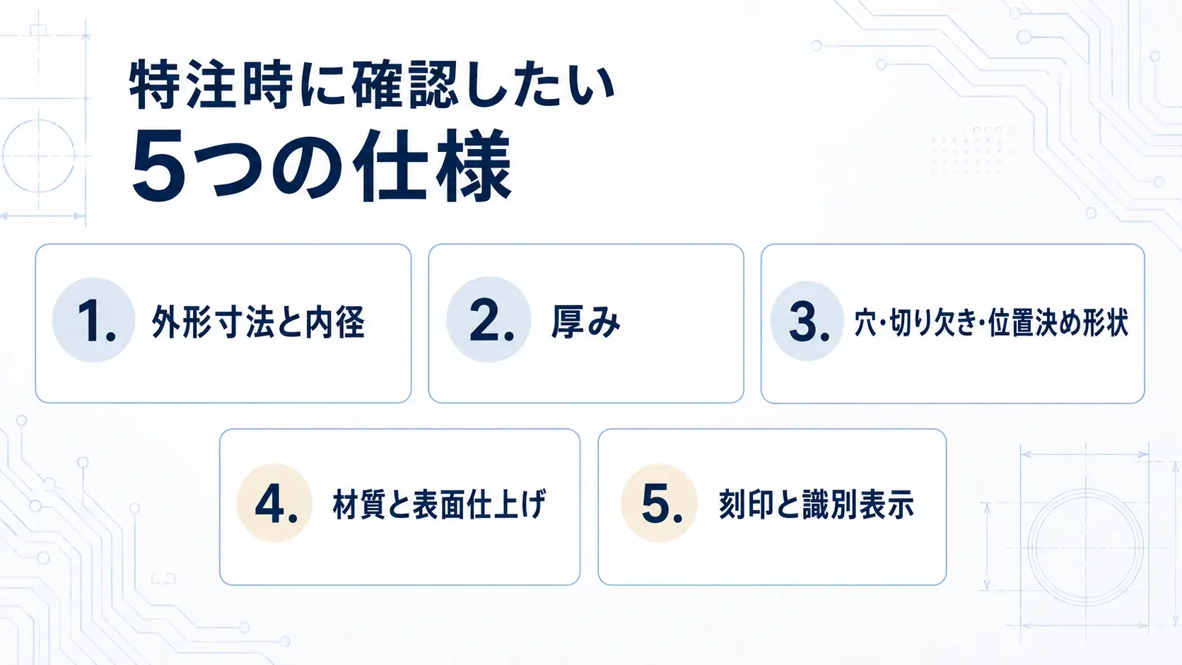 特注時に確認したい5つの仕様