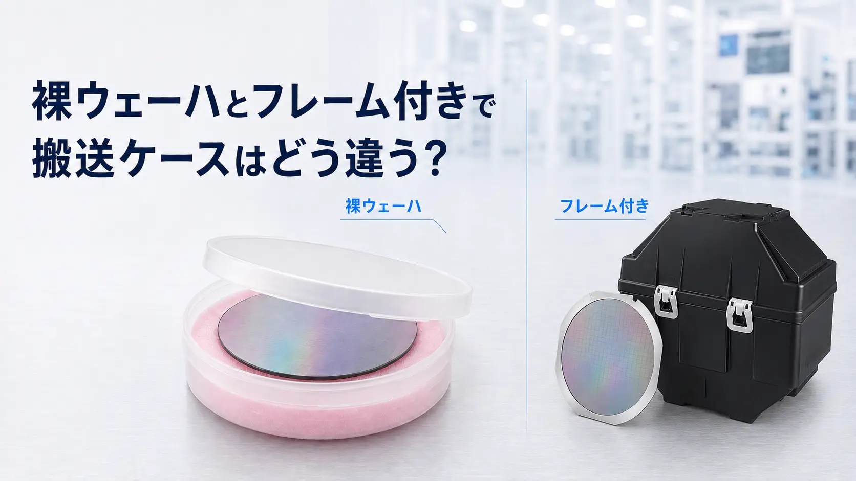 裸ウェーハとフレーム付きで搬送ケースはどう違う？